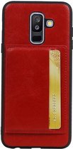 Wicked Narwal | Staand Back Cover 1 Pasjes voor Samsung Galaxy A6 Plus 2018 Rood