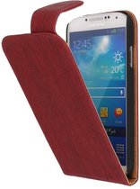 Wicked Narwal | Wood Classic Flip Hoes voor Samsung Galaxy S4 i9500 Rood