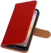 Wicked Narwal | Premium PU Leder bookstyle / book case/ wallet case voor Huawei P20 Lite Rood