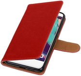 Wicked Narwal | Premium TPU PU Leder bookstyle / book case/ wallet case voor HTC One X10 Rood