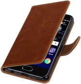 Wicked Narwal | Premium TPU PU Leder bookstyle / book case/ wallet case voor Huawei P10 Plus Bruin