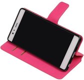 Wicked Narwal | Cross Pattern TPU bookstyle / book case/ wallet case voor Huawei P9 Roze