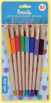 Crayons avec Gum - colorés - et poignée pour les doigts