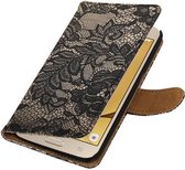 Wicked Narwal | Lace bookstyle / book case/ wallet case Hoes voor Samsung Galaxy J2 (2016 ) J210F Zwart