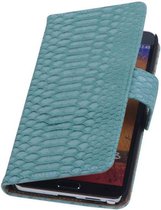 Wicked Narwal | Snake bookstyle / book case/ wallet case Hoes voor Samsung Galaxy Note 3 N9000 Turquiose