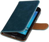Wicked Narwal | Premium TPU PU Leder bookstyle / book case/ wallet case voor Samsung Galaxy J1 2016 Blauw