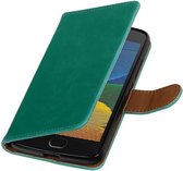 Wicked Narwal | Premium TPU PU Leder bookstyle / book case/ wallet case voor Motorola Moto G5 Green