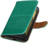 Wicked Narwal | Premium TPU PU Leder bookstyle / book case/ wallet case voor Motorola Moto E3 (3nd Gen) Groen