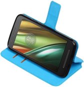 Wicked Narwal | Cross Pattern TPU bookstyle / book case/ wallet case voor Motorola Moto E (3nd Gen) E3 Blauw