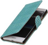 Wicked Narwal | Snake bookstyle / book case/ wallet case voor Huawei P9 Plus Turquoise