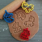 Koekjesvorm | 3-delige set | Unicorn | Eenhoorn | Zittend - Hoofd - Staand | Cookie cutter | Uitsteekvorm | Bakvorm | 8cm