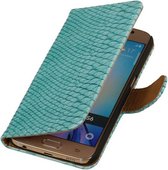 Wicked Narwal | Snake bookstyle / book case/ wallet case Hoes voor Samsung Galaxy J3 J300F Turquoise