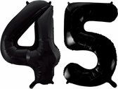 Folieballon 45 jaar zwart 41cm