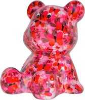 Pomme pidou Beer Cyril - Spaarpot - M - Roze met vlinders