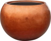 Maxim bloempot bowl koper 50cm breed | Luxe brede ronde grote bloempot plantenbak vaas vazen | rood goud metallic terracotta steenrood