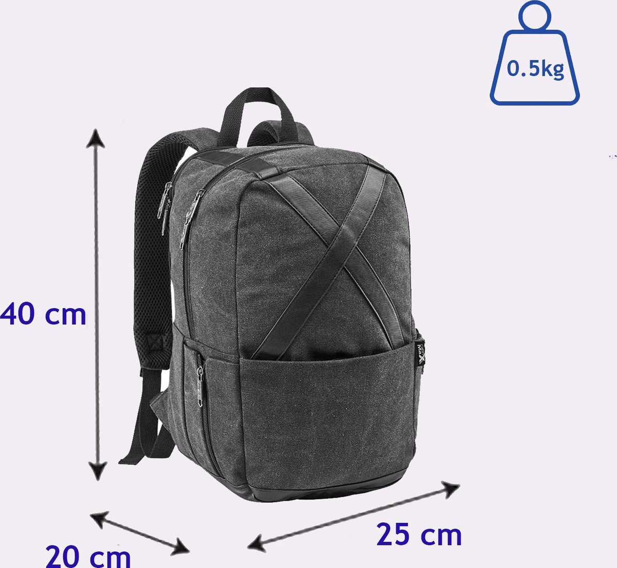 CabinMax Reistas – Handbagage 20L – Rugzak – Schooltas - Compact Rugtas –  Lichtgewicht... | bol.com