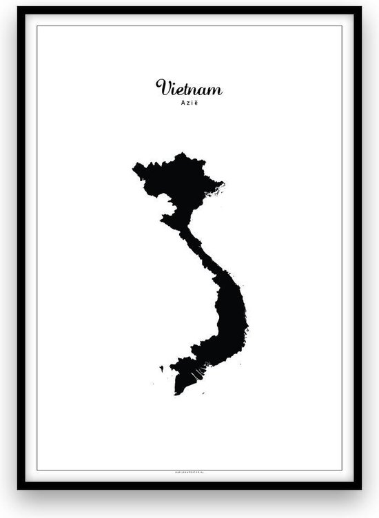 Vietnam landposter - Zwart-wit