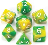 Dobbelsteen setje dice - PolyDice Green & Yellow dobbelstenen voor o.a. Dungeons & Dragons