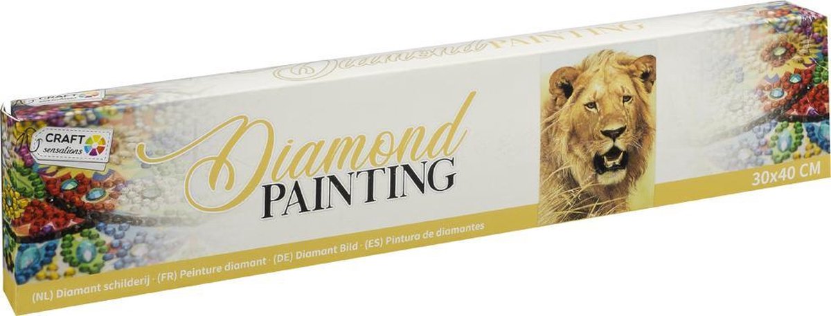 Diamond painting | Leeuw | Afmeting: 30 x 40 CM | Inclusief diamond painting pen | Diamond painting volwassenen