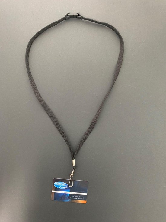 Foto: Keycord met metalen j clip zwart