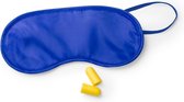 Slaapmasker blauw met oordoppen - Verduisterend travel masker