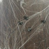 5x zakjes decoratie spinnenweb 20 gram - Halloween/Horror feestartikelen/versieringen