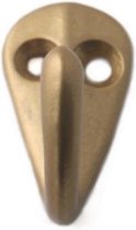 1x Luxe kapstokhaken / jashaken / kapstokhaakjes aluminium bronskleurig enkele haak 3,6 x 1,9 cm
