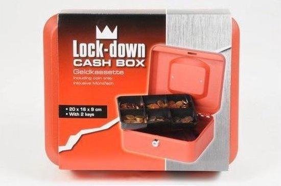 Kleine geldcassette, afsluitbaar met sleutel, afsluitbaar, draagbare metalen spaarpot met voor munten en biljetten, kluis, drinkgeldkassa (grijs