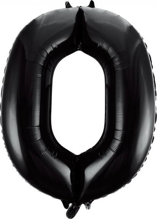 Folieballon 0 jaar zwart 86cm