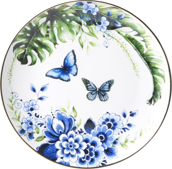 Assiette Papillons moyenne | Heinen Delft Bleu | Panneau mural | Assiette bleue de Delft | Design |