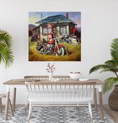 JDBOS ® Schilderen op nummer Volwassenen met frame (hout) - Motoren bij huis - Verven volwassenen - 40x50 cm