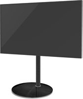 Cavus Sphere L 100 cm Design Tv Vloerstandaard - Hoogglans Zwart Glas & Trendy zwart staal - Tv meubel geschikt voor 32-65 inch tot 30 kg - VESA 100x200 200X200