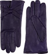 Leren handschoenen dames met strik model Bardolino Color: Black, Size: 8.5