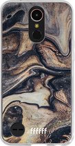 LG K10 (2017) Hoesje Transparant TPU Case - Wood Marble #ffffff