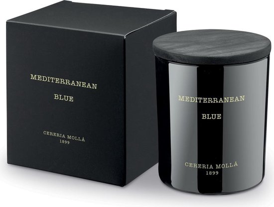 Cereria Mollà 1899  Geurkaars Premium Candle 230gr 50 u Mediterranean Blue katoenen lont sojawas ideaal cadeau
