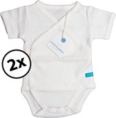Petite & patate "the blue one" romper overslagmodel korte mouwen - maat 50 - 2 stuks