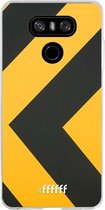 LG G6 Hoesje Transparant TPU Case - Safety Stripes #ffffff