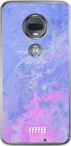 Motorola Moto G7 Hoesje Transparant TPU Case - Purple and Pink Water #ffffff