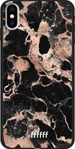 iPhone Xs Max Hoesje TPU Case - Rose Gold Marble #ffffff