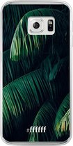 Samsung Galaxy S6 Edge Hoesje Transparant TPU Case - Palm Leaves Dark #ffffff