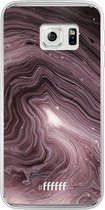 Samsung Galaxy S6 Edge Hoesje Transparant TPU Case - Purple Marble #ffffff