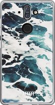 Nokia 8 Sirocco Hoesje Transparant TPU Case - Waves #ffffff