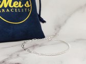 Mei's | Chained Fancy In Your Way | schakelarmband dames / armband Link Chain / Asymmetrisch armband | 925 Zilver / Zirkonia | zilver / polsmaat 15 - 18,5 cm
