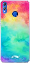 Honor 8X Hoesje Transparant TPU Case - Rainbow Tie Dye #ffffff