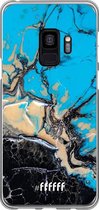 Samsung Galaxy S9 Hoesje Transparant TPU Case - Blue meets Dark Marble #ffffff
