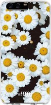 Huawei P10 Hoesje Transparant TPU Case - Daisies #ffffff