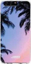 Huawei P10 Hoesje Transparant TPU Case - Sunset Palms #ffffff