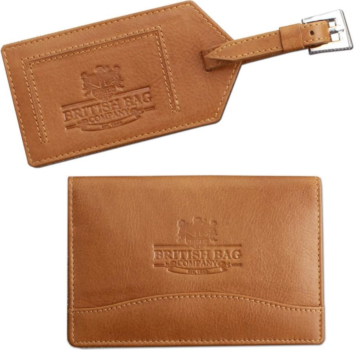 The British Bags Company Paspoorthouder en kofferlabel set