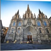 Dibond - Kathedraal van Barcelona - Spanje - 80x80cm Foto op Aluminium (Met Ophangsysteem)