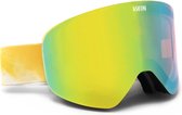 VAIN Slopester Skibril APRES - Magnetische verwisselbare lenzen - Matte zwart frame - Gouden Spiegel REVO Lens